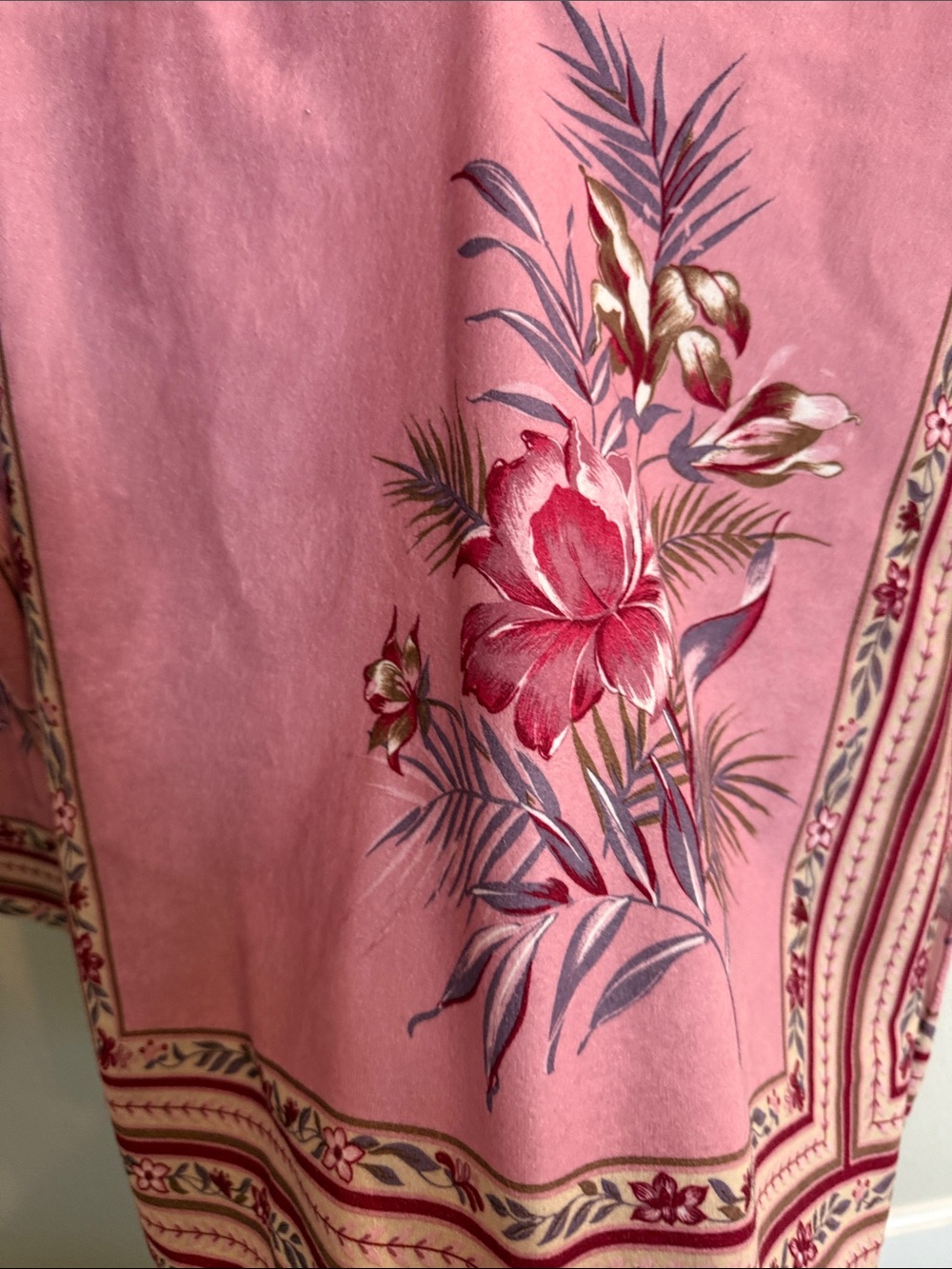 Bohemian granny-core festival Vintage 70’s Pink Floral Pullover Harlow top shirt - Picture 3 of 9